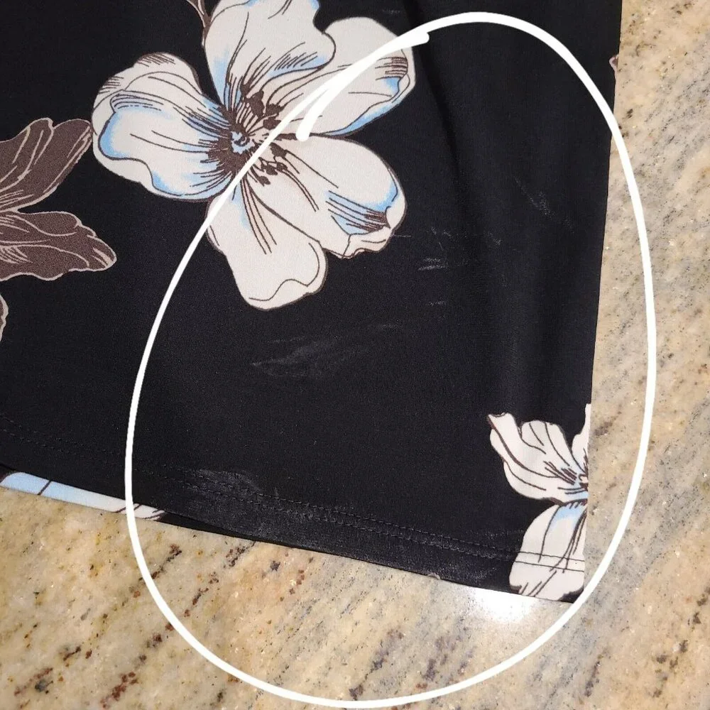 White House Black Market Sz L Dress Black Floral Sheath Embellished Romantic - Picture 14 of 16
